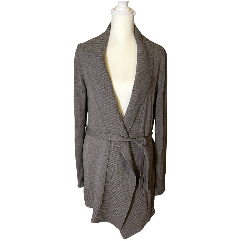 Gray Banana Republic Factory Belted Cardigan